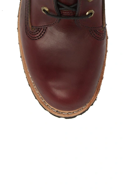 Shop Timberland Plain Toe Boot In Burgundy Chromexel Horween