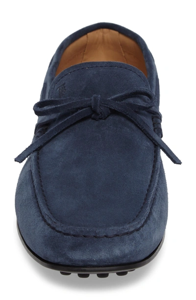 Shop Tod's Gommino Driving Shoe In Blue Suede