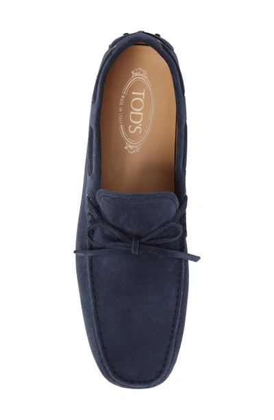 Shop Tod's Gommino Driving Shoe In Blue Suede