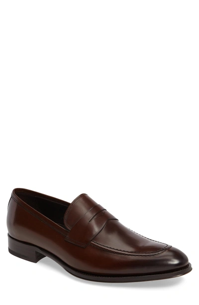 Shop To Boot New York Alexander Penny Loafer In Marrone Leather