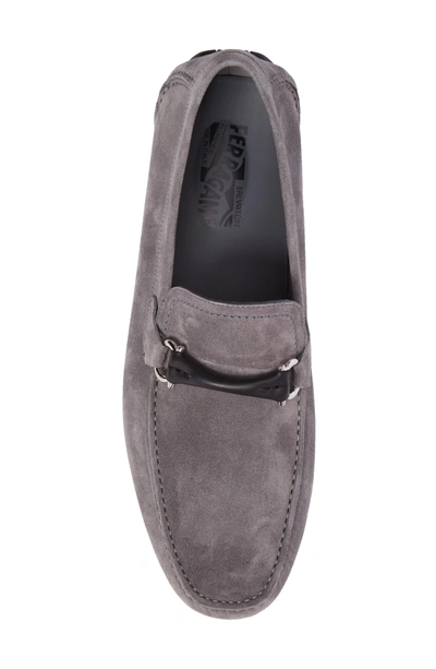 Shop Ferragamo Granprix Driving Shoe In Grey Melange