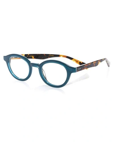 Shop Eyebobs Tv Party Round Two-tone Readers, Blue/tortoise In Blue/brown Tort