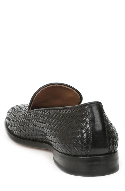 Shop Bruno Magli Picasso Woven Venetian Loafer In Black