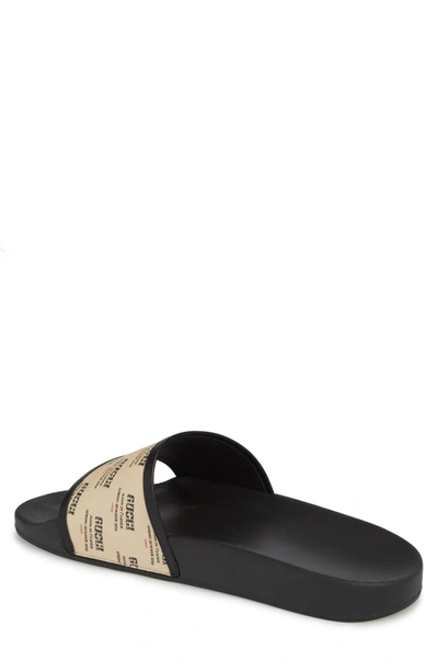 Shop Gucci Pursuit Invite Slide Sandal In Black Patino