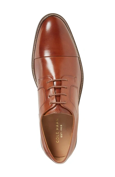 Shop Cole Haan Warren Cap Toe Derby In British Tan Leather