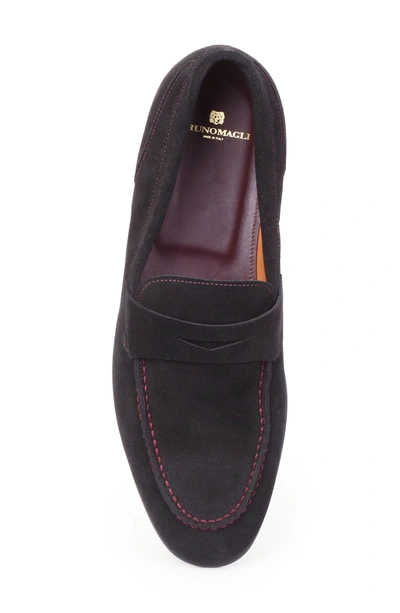 Shop Bruno Magli Silas Penny Loafer In Navy
