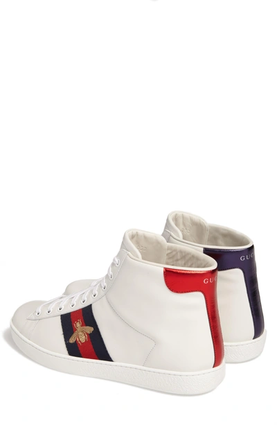 Shop Gucci New Ace High Bee Sneaker In White