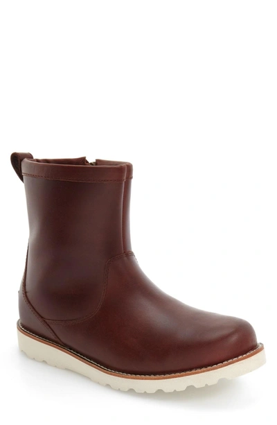 Shop Ugg Hendren Tl Waterproof Zip Boot In Cordovan