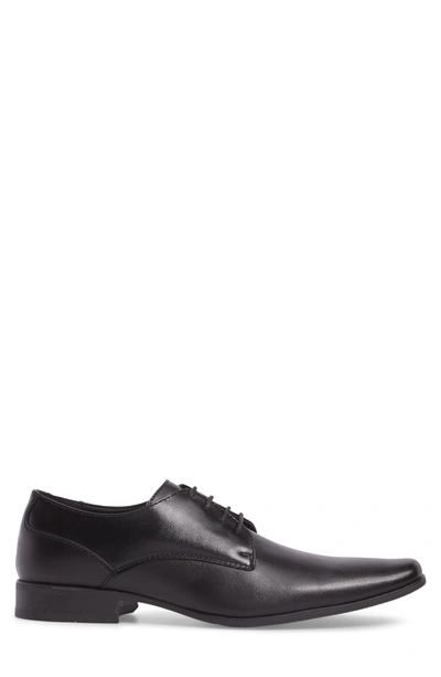 Shop Calvin Klein Brodie Plain Toe Derby In Black Leather