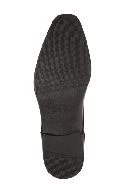 Shop Calvin Klein Brodie Plain Toe Derby In Black Leather