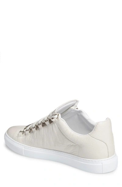 Shop Balenciaga Arena Low Sneaker In Extra Blanc Leather