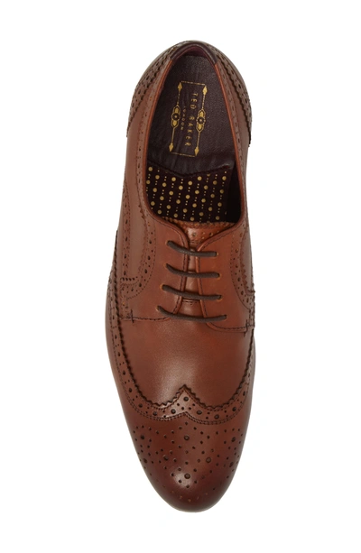 Shop Ted Baker Granet Wingtip In Tan Leather