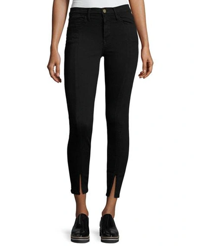 Shop Frame Le High Split-front Skinny Jeans, Black
