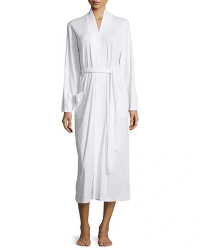Shop P Jamas Butterknit Long Wrap Robe In White
