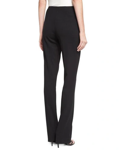 Shop Ralph Lauren Alandra Side-zip Stretch-wool Pants, Black