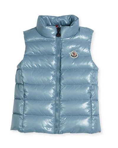 Shop Moncler Ghany Quilted Down Vest In Blue/gray