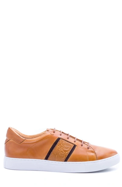 Shop Robert Graham Delgado Embossed Sneaker In Cognac Leather