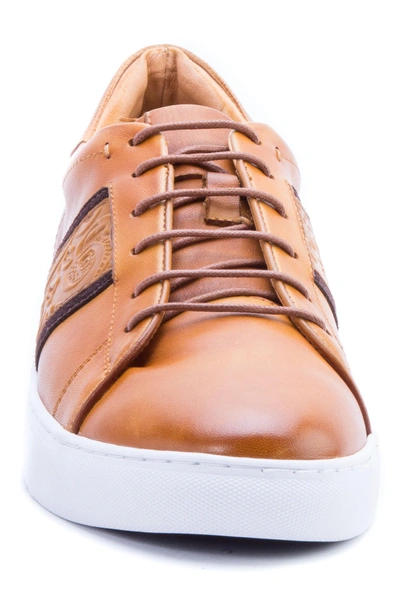 Shop Robert Graham Delgado Embossed Sneaker In Cognac Leather