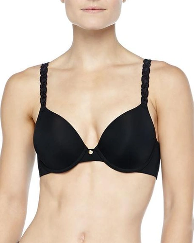 Shop Natori Pure Luxe Contour Underwire Bra In Black