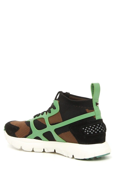 Shop Valentino Sound High Sneaker In Army Green/ Nero/ Green