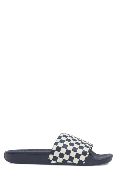 Shop Vans 'slide-on' Slide Sandal In Dress Blues Checkerboard