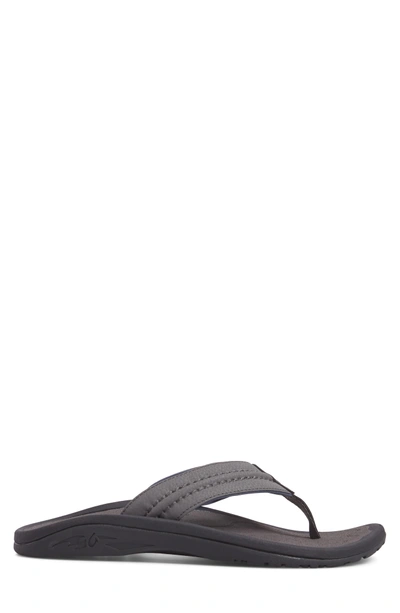 Shop Olukai Hokua Flip Flop In Charcoal/ Charcoal