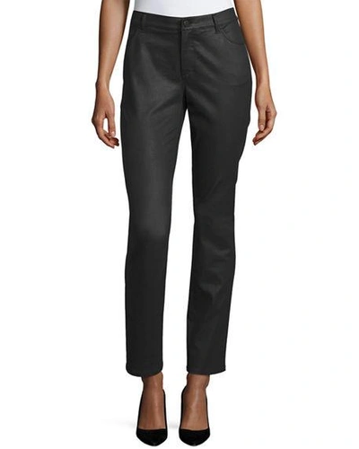 Shop Lafayette 148 Thompson Curvy Slim-leg Jeans In Black