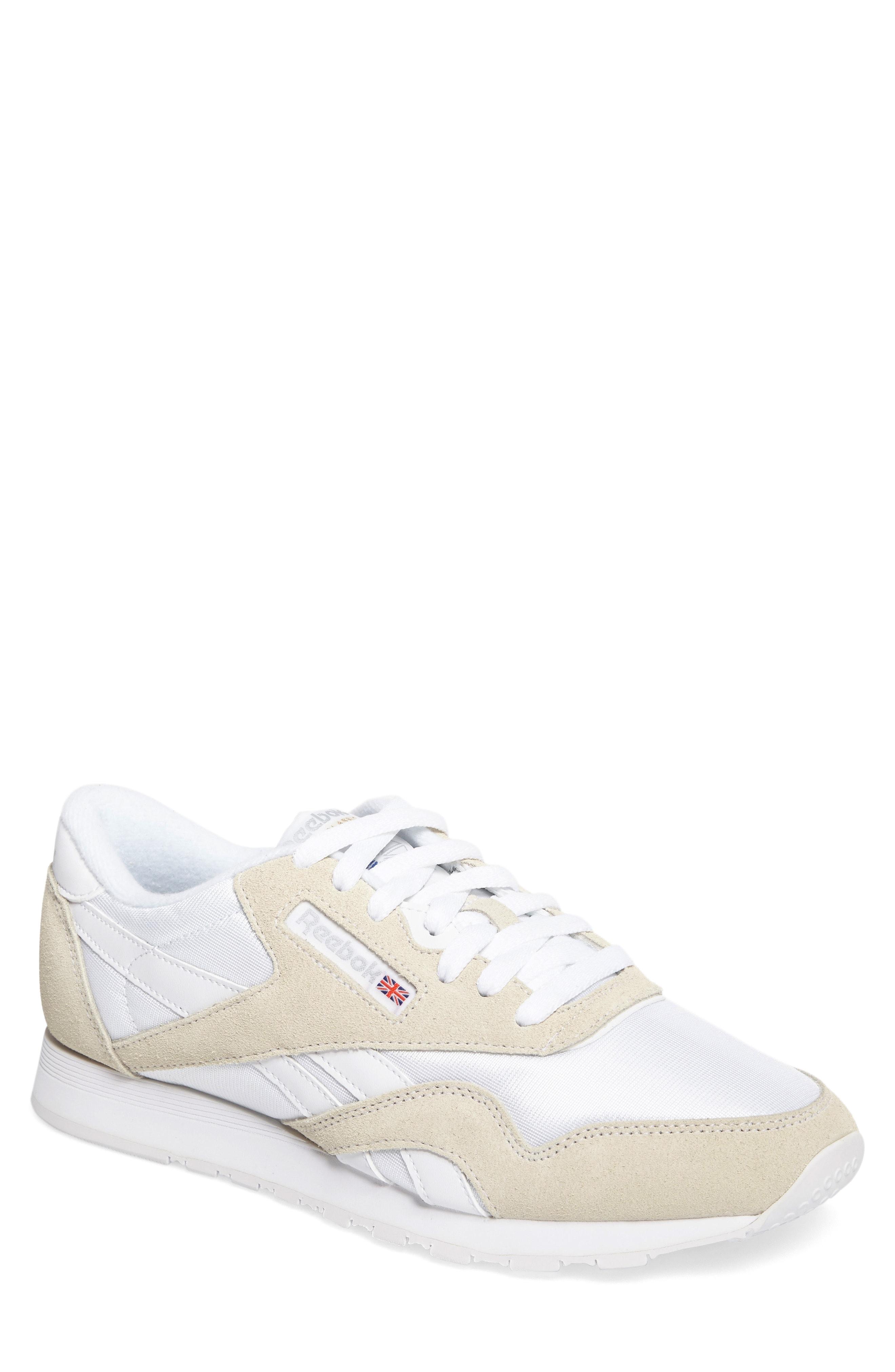 reebok classic nylon sneakers in white