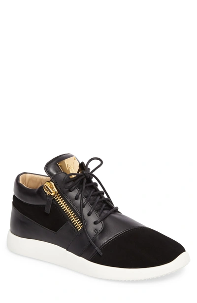 Shop Giuseppe Zanotti Mid-top Sneaker In Black