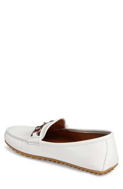 Shop Gucci Kanye Bit Driving Loafer In White Leather