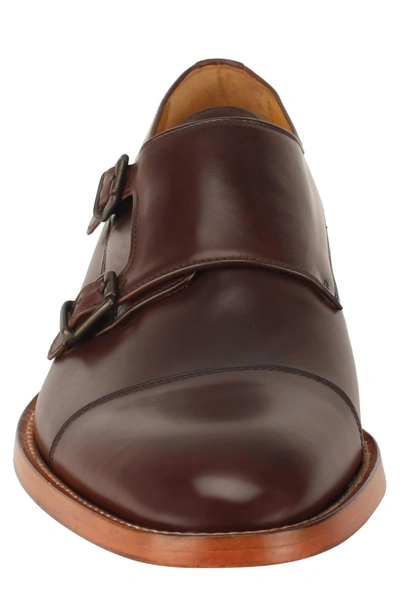 Shop Gordon Rush Jay Double Monk Strap Shoe In Bourbon Leather
