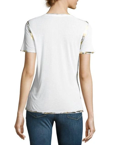 Shop Zadig & Voltaire Tino Golden Foil V-neck Short-sleeve Tee In White