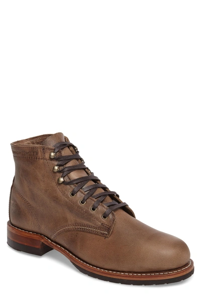Shop Wolverine Evans Plain Toe Boot In Stone Leather