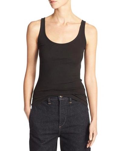 Shop Vince Scoop-neck Tank Top In Black