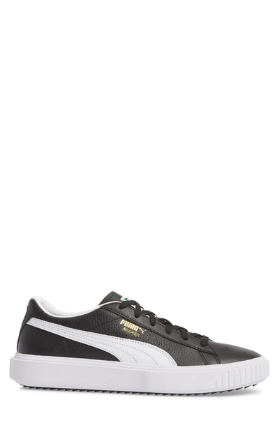 Shop Puma Breaker Low Top Sneaker In Black/ White Leather