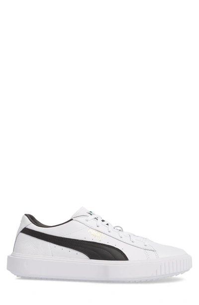 Shop Puma Breaker Low Top Sneaker In White/ Black Leather
