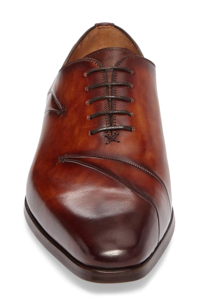 Shop Magnanni Marquez Stitched Oxford In Cognac Leather
