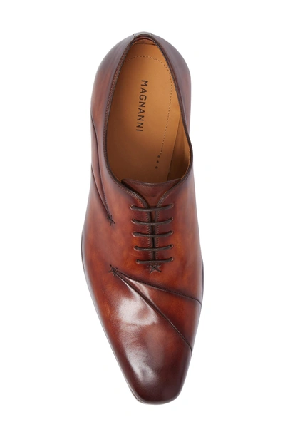 Shop Magnanni Marquez Stitched Oxford In Cognac Leather