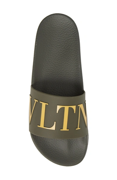 Shop Valentino Slide Sandal In Olive/ Senape