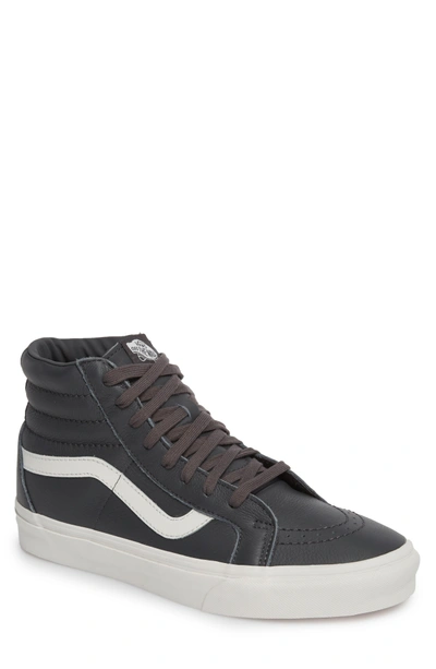 Shop Vans Sk8-hi Reissue Leather Sneaker In Asphalt/blanc De Blanc Leather