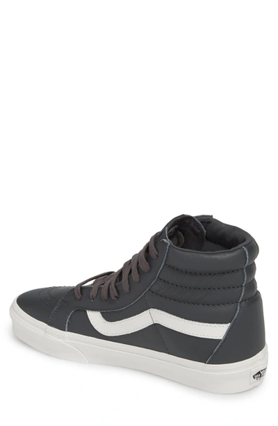 Shop Vans Sk8-hi Reissue Leather Sneaker In Asphalt/blanc De Blanc Leather