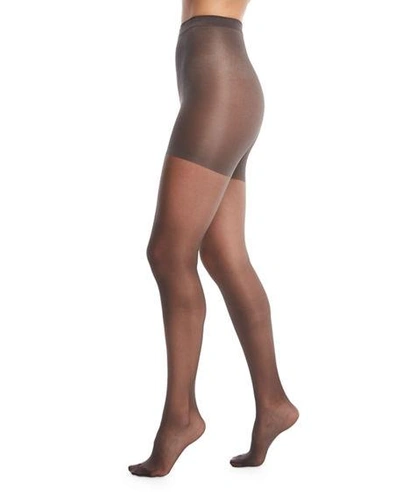 Shop Wolford Individual 10 Soft Control Top Tights In Nearly Black