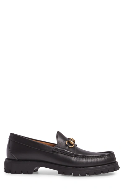 Shop Gucci Alfons Lug Bit Loafer In Nero