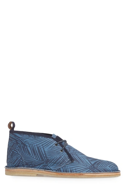 Shop Michael Bastian Stitchout Chukka Boot In Blue Leaf Canvas