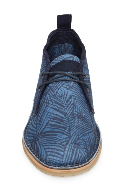 Shop Michael Bastian Stitchout Chukka Boot In Blue Leaf Canvas
