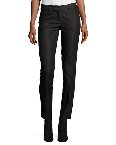 Shop Akris Magda Slim-leg Ankle Jeans In Black