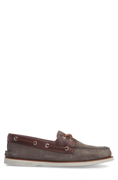 Shop Sperry Gold Cup In Grey/ Burgundy Leather Nubuck