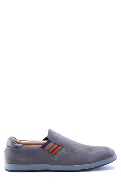 Shop Robert Graham Avenida Striped Slip-on In Grey Suede