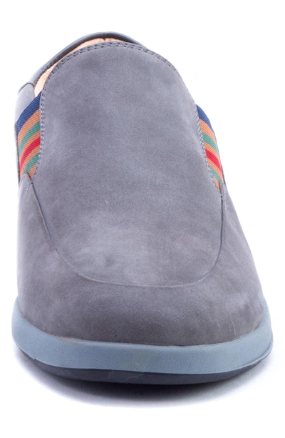 Shop Robert Graham Avenida Striped Slip-on In Grey Suede