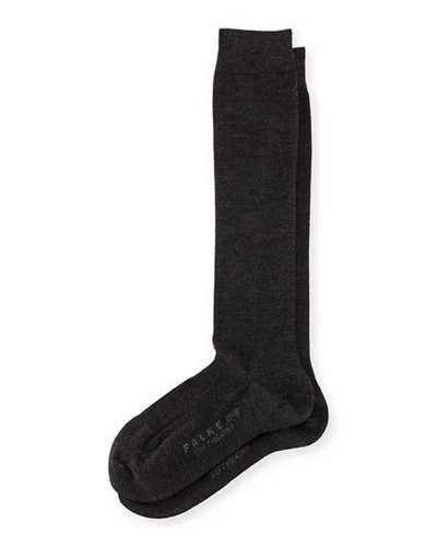 Shop Falke Wool-blend Knee-high Socks In Anthracite